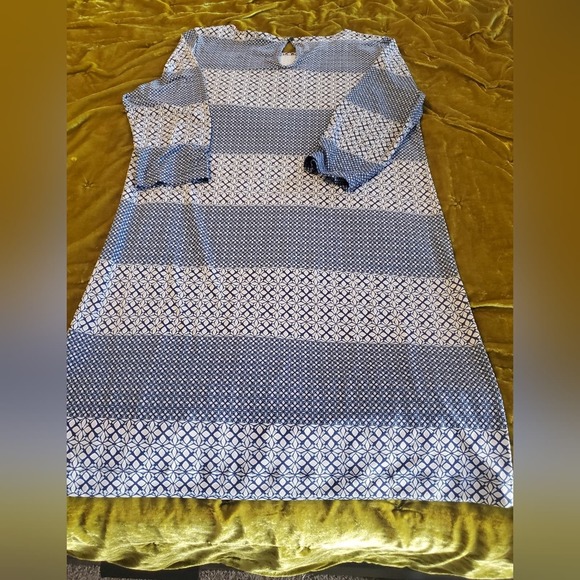 NWT Banana Republic Factory blue patterned dress M - Picture 9 of 14